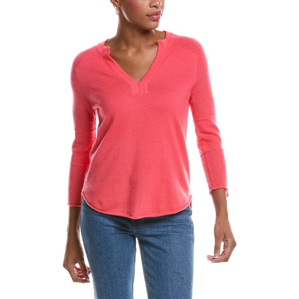 Incashmere Womens  V-Neck 100% Cashmere Sweater, Red